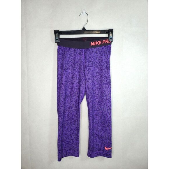 Nike Pro Women's Dri-Fit Mezzo Print Purple Capri Workout Activewear Leg… - Picture 4 of 12